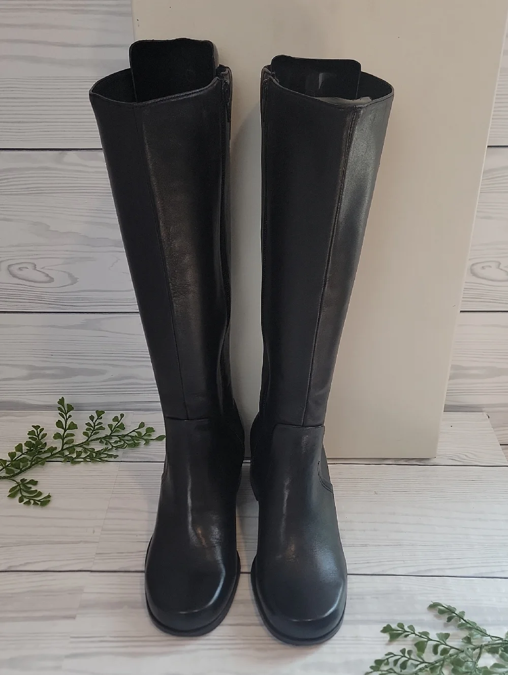Naturalizer Auburn Hi Plus Knee-High Leather Boots - Black Womens Size 7.5